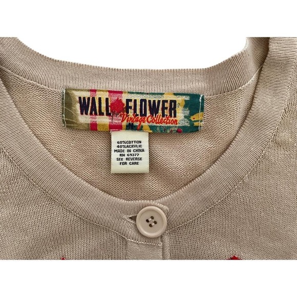 Wall Flower Vintage Collection Beige Chevron Fringe Sweater Tunic Top Boho Med - Picture 2 of 6